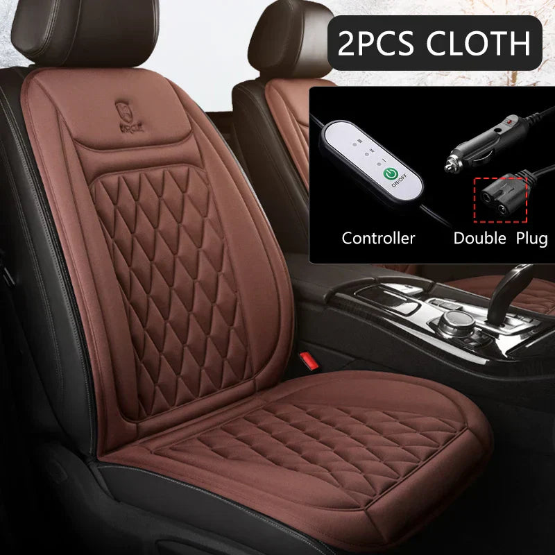 12V Heated Car Seat Cushion Cloth/Flannel Car Seat