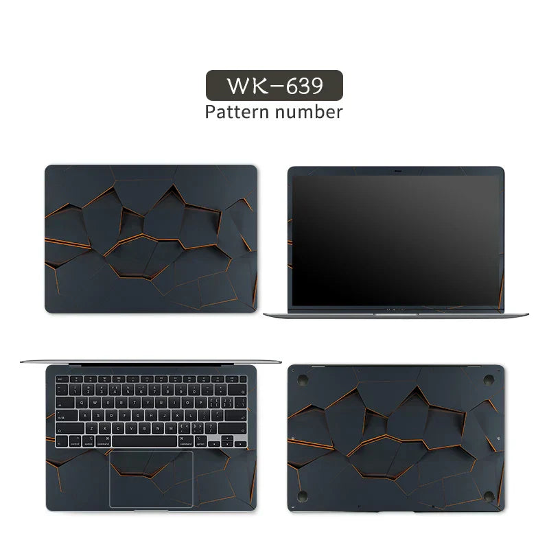 Black Geometry Cover Laptop Skin Stickers Notebook Film