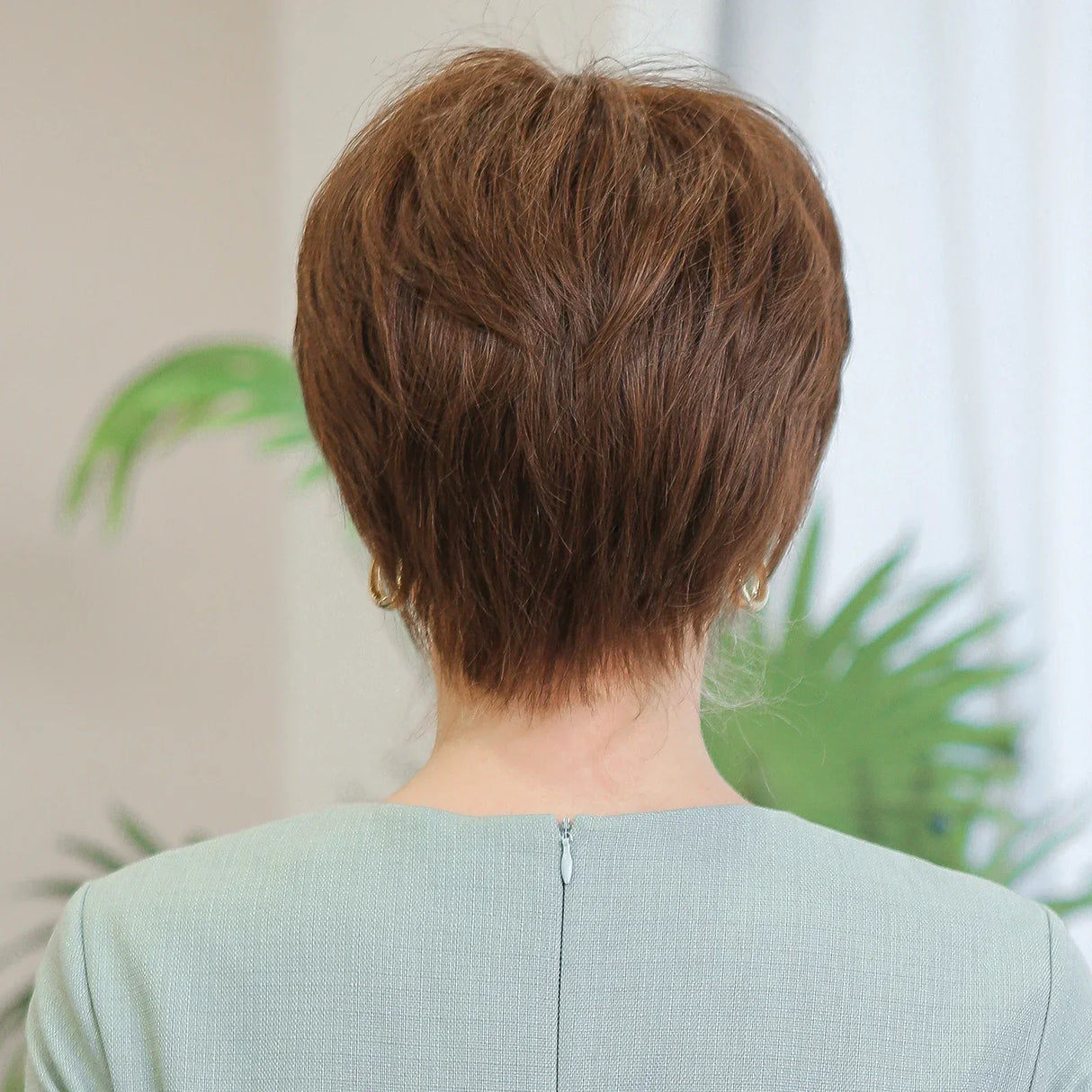 100% Remy Human Hair Wigs Brown Short Pixie