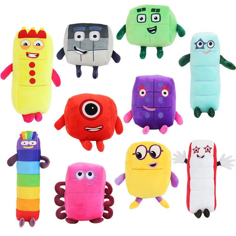 14-30cm Cartoon number Plush Doll Toy Educational Stuffed