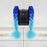 2Pcs Motorcycle Helmet Wig Braids Decoration