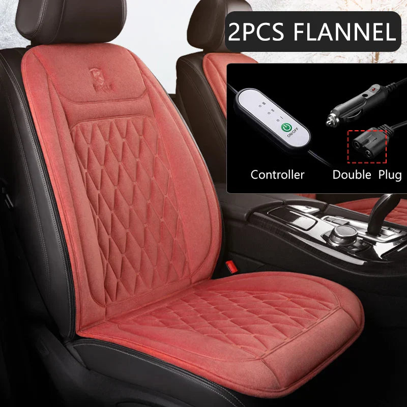 12V Heated Car Seat Cushion Cloth/Flannel Car Seat