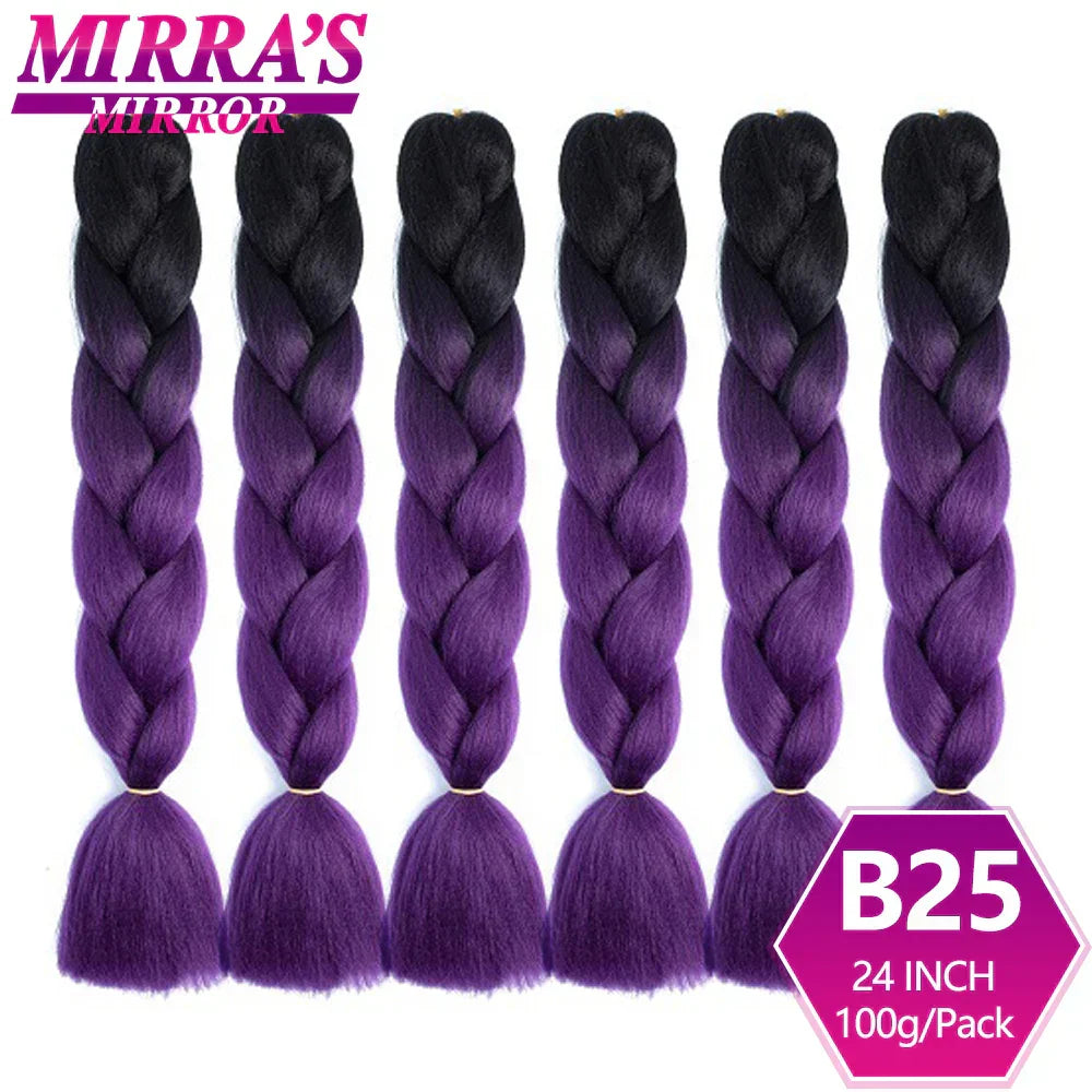 24" Jumbo Braids Synthetic Hair - Ombre Box Braids