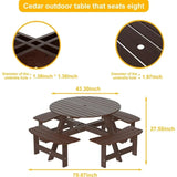 1720lb Capacity Table Pliante Backyard Outdoor Round Table