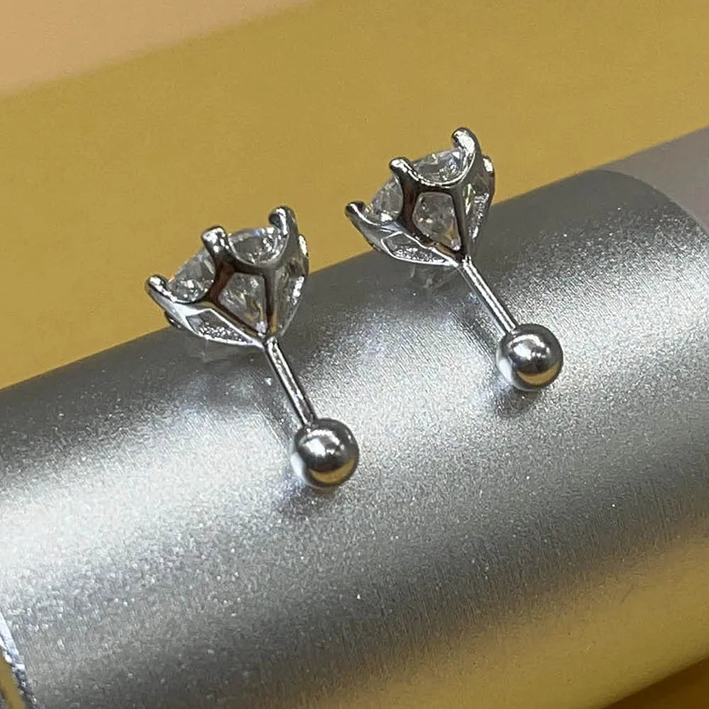 0.2ct- 4ct Moissanite Screw Back Earrings D Color