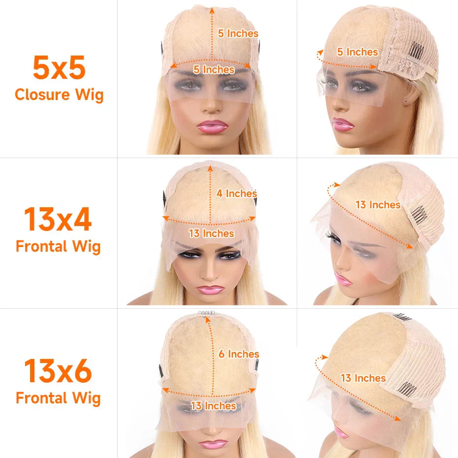 Blonde 5x5 Glueless Wig Human Hair Ready To