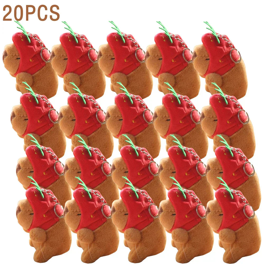 1-20PCS Cartoon Capybara Pendant Plush Toy Doll Bag